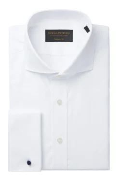 White Poplin Cutaway Collar Tailored Fit Double Cuff Shirt 7 White Poplin Cutaway Collar Tailored Fit Double Cuff Shirt -Fashion-New and Lingwood white poplin tailored cutaway collar dc shirt a