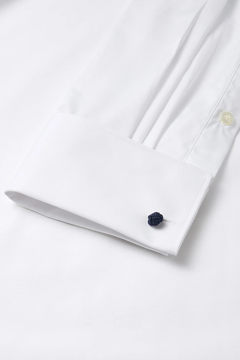 White Poplin Cutaway Collar Tailored Fit Double Cuff Shirt 2 White Poplin Cutaway Collar Tailored Fit Double Cuff Shirt - Image 2