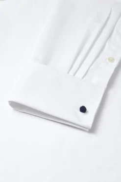 White Poplin St James's Collar Tailored Fit Double Cuff Shirt -Fashion-New and Lingwood white poplin tailored stj collar dc shirt c