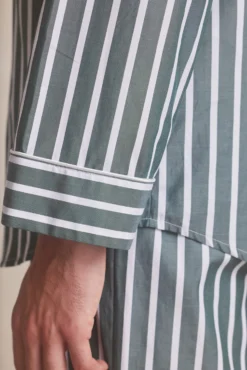 Green Wide Stripe Cotton Pyjama Set -Fashion-New and Lingwood wide stripe cotton pyjama set green 035 scaled