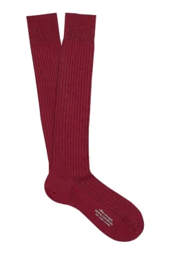 Wine Long Lightweight Wool Socks